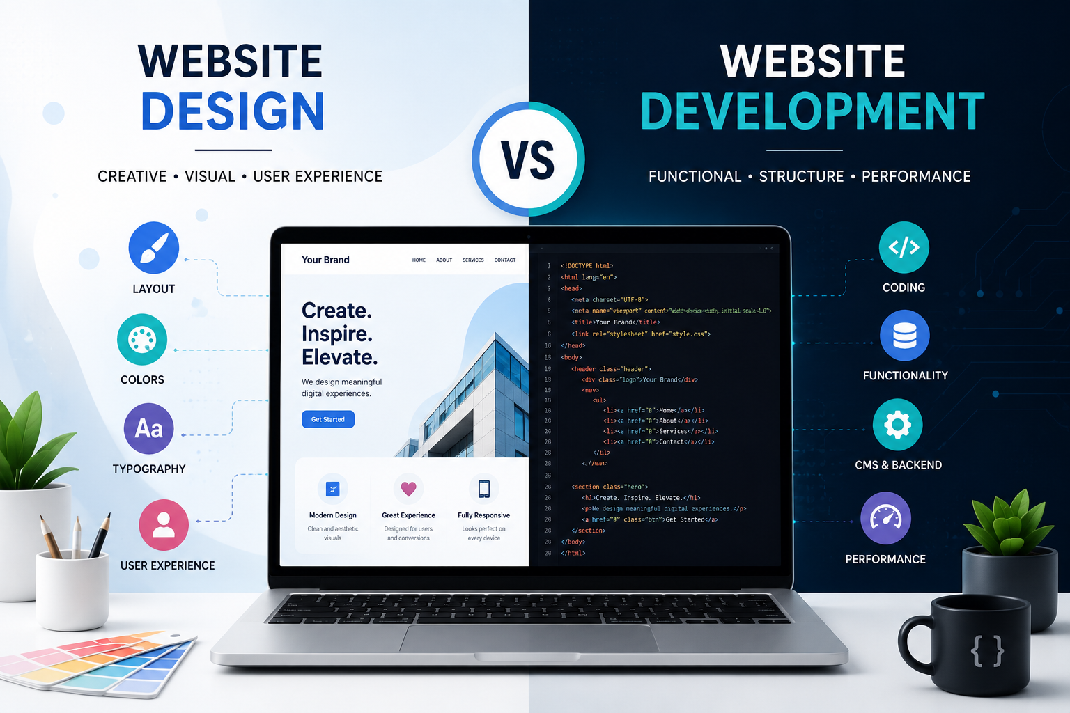 website design vs website development